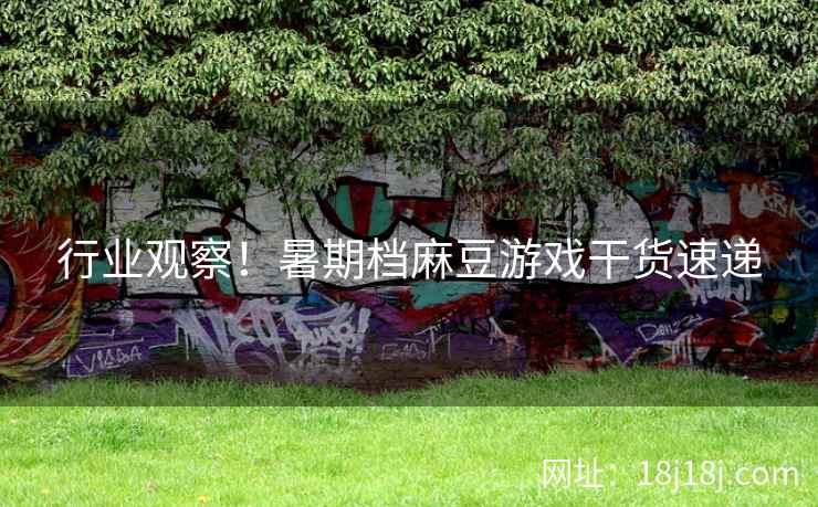 行业观察！暑期档麻豆游戏干货速递
